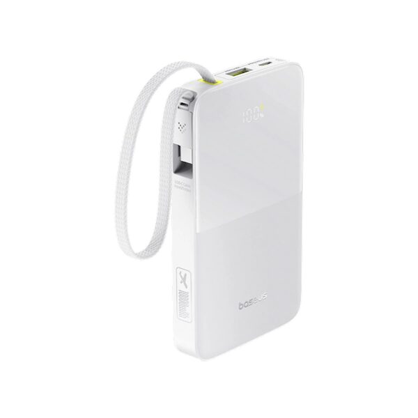 POWER BANK Baseus EnerFill FC51 Bipow2 Pro, 10000mAh, 22.5W, 1 x USB Type-C, 1 x USB, cablu integrat USB Type-C 22cm, alb, „E0027601” (timbru verde 0.98 lei) – 6932172691868