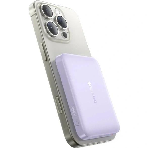POWER BANK Baseus EnerFill FM11, 10000mAh, 22.5W, prindere magnetica incarcare wireless 15W, 1 x USB Type-C, cablu inclus USB Type-C la USB Type-C 30cm, violet, „P1008210E513-00” (timbru verde 0.98 lei) – 6932172690465