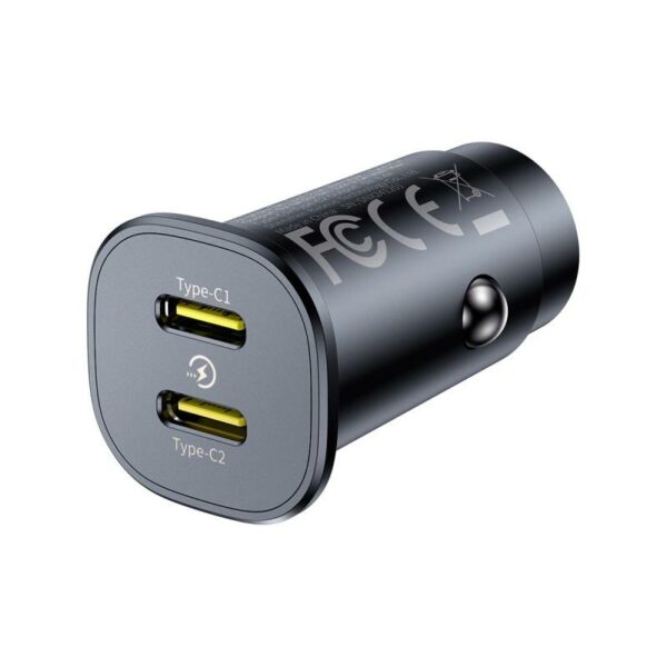 INCARCATOR auto Baseus GoTrip DP1, Quick Charge 30W, 1 x USB, 1 x USB Type-C, pt. bricheta auto, negru „C00072300123-00” (timbru verde 0.18 lei) – 6932172687236