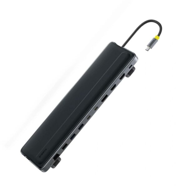 DOCKING Station Baseus EliteJoy EH3 Series 12-in-1, conectare PC USB-C,Type-C to 2xHDMI 4K@60Hz,1xDP4K@60Hz,2xUSB-C(10Gbps),2xUSB-A(5Gbps),1xUSB-A(480Mbps),SD/TF(3.0),RJ45(Gigabit),USB-C(PD), gri „B0114200” (timbru verde 0.18 lei) – 6932172692278
