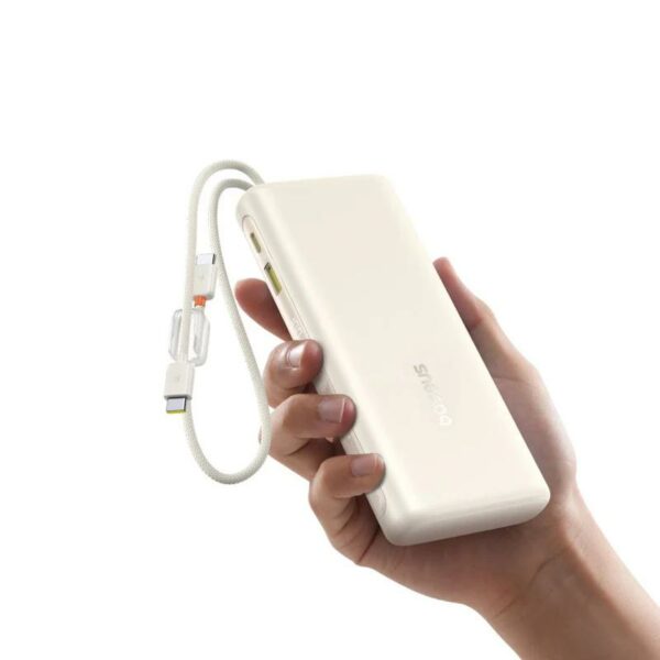 POWER BANK Baseus EnerFill FC41, display, cablu integrat retractabil 2 x USB Type-C, capacitate 20000mAh 100W, alb „E0028N04” (timbru verde 0.98 lei) – 6942521201815