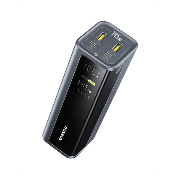 POWER BANK Baseus EnerGeek GP12, 20800mAh, 2 x USB Type-C, 2 x USB, 145W, display, include cablu USB Type-C la USB Type-C 1m, negru, „P10082109813-00” (timbru verde 0.98 lei) – 6932172687571