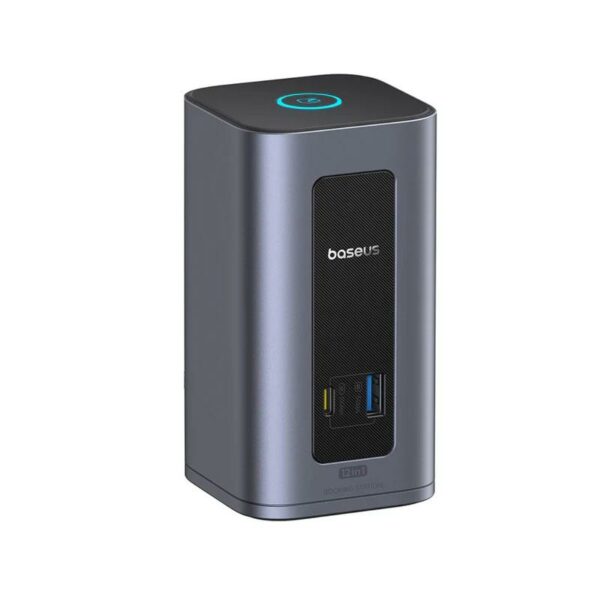 DOCKING Station Baseus Nomos NU1 Air Spacemate 12-in-1, conectare PC USB-C, 2xHDMI 2K@60,2xDP2K@60,2xUSB-C (10Gbps),2xUSB-A 5Gb,2xUSB-A,RJ45,PD 100W, gri „B0114400” (timbru verde 0.18 lei) – 6953156210981
