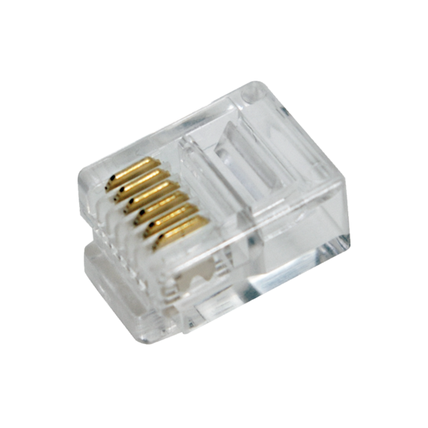 MUFA RJ-45 LOGILINK pt. cablu flat, Cat5e, RJ-45 (T), neecranat, plastic, contacte aurite, 100 buc, „MP0019”