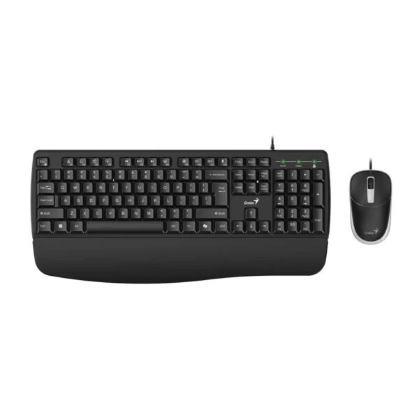 KIT wired GENIUS USB, tastatura 104 taste (concave) + mouse optic 1200dpi, 3 butoane, palm rest, cablu 1.5m, black, „KM-123” „31330013400” (timbru verde 0.8 lei)
