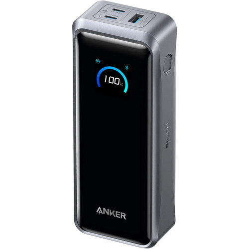 POWER BANK Anker „Prime” 26.250 mAh, 300W PowerIQ 4.0, 2 x USB-C, 1 x USB-A, afisaj LED, conectare Bluetooth, control prin app, 600, gri, „A110AH11” (timbru verde 0.98 lei) – 194644239299
