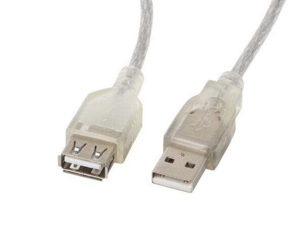 Lanberg CA-USBE-12CC-0018-TR USB cable 1.8 m USB 2.0 USB A Transparent „CA-USBE-12CC-0018-TR” (timbru verde 0.08 lei)