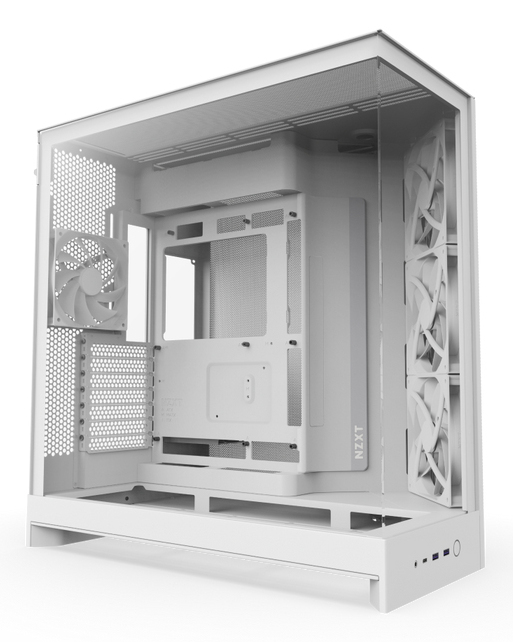 Carcasa NZXT H9 Flow (2025), Dual-Chamber, Mid-Tower, Alb „CM-H92FW-01” (timbru verde 0.32 lei)