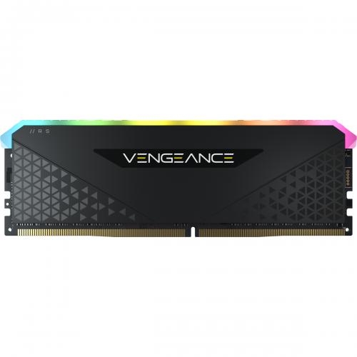 Corsair Memorie DDR4, 8GB, 3200MHz, CL16, Negru, VENGEANCE RGB RS, BULK „CM4X8GD3200C16G4E”