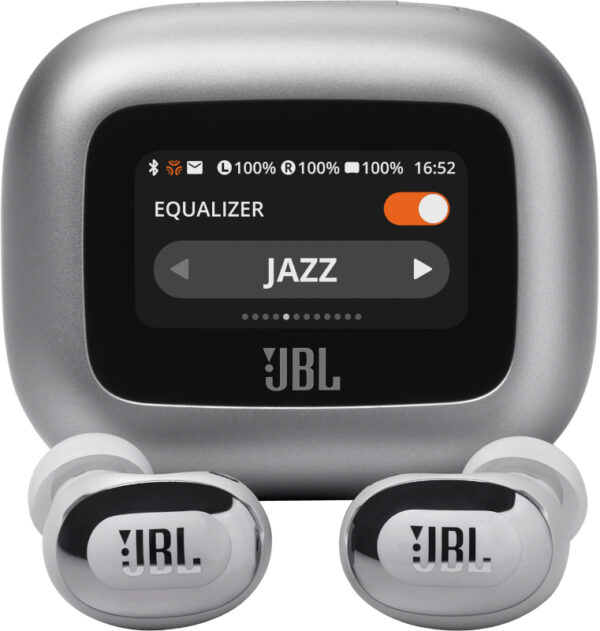 Live Buds 3, Autonomie 10 ore, Bluetooth 5.3, Argintiu „JBLLIVEBUDS3SIL” (timbru verde 0.18 lei)
