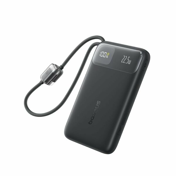 POWER BANK Baseus EnerFill FC11, 20000mAh, cablu integrat USB Type-C si Iphone Lightning, 22.5W, display, negru, „E0027S04” (timbru verde 0.98 lei) – 6932172699871