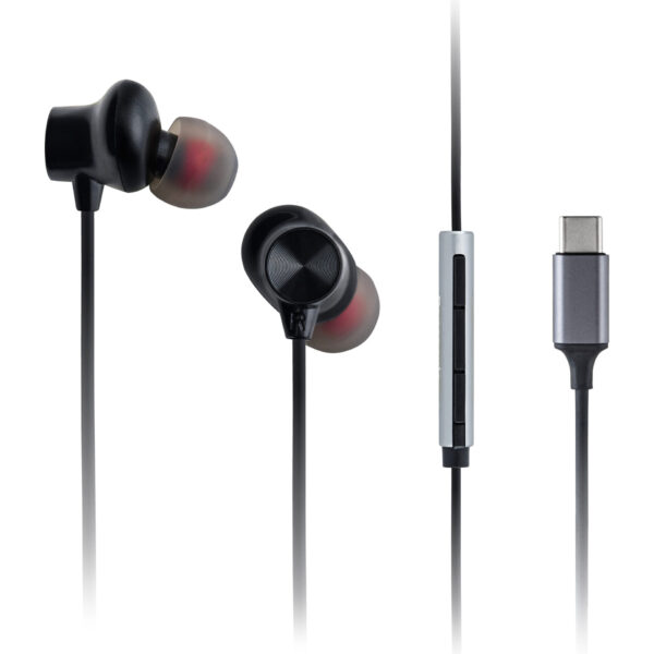 Casti Audio In Ear RP-TCM225DEK, cu fir, Microfon, Negru, USB-C, Panasonic „RP-TCM225DEK” (timbru verde 0.8 lei)