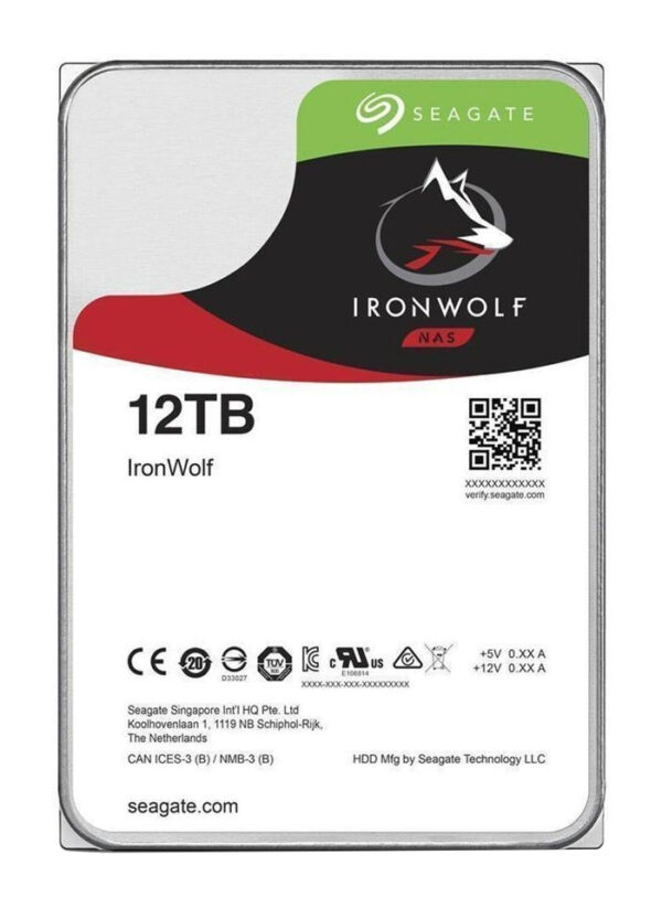 Bundle SEAGATE NAS HDD 8x12TB IronWolf 7200rpm 6Gb/s SATA 256MB cache 3.5inch 24×7 CMR for NAS and RAID Rackmount Systeme BLK „ST12000VN0008_B3”