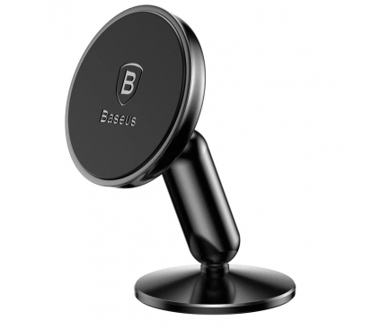 SUPORT AUTO Baseus Bullet pt. SmartPhone, fixare bord cu adeziv, magnetic,reglare unghi de vizionare pe vert si oriz (360 de grade), negru „SUYZD-01” – 6953156273085