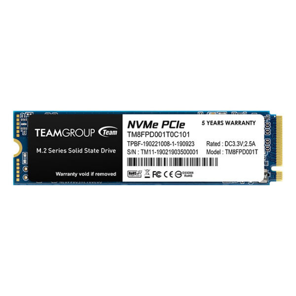 SSD TEAMGROUP MP33 PRO, 1TB, PCIe Gen3x4 M.2 2280, 3D TLC NAND NVMe, R/W: 3400/2600 MB/s, „TM8FPD001T0C101” (timbru verde 0.18 lei)