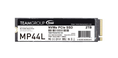 SSD TEAMGROUP MP44L, 2TB, PCIe SSD Gen4x4 M.2 2280, 3D TLC NAND NVMe, R/W: 4800/4000 MB/s, „TM8FPK002T0C101” (timbru verde 0.18 lei)