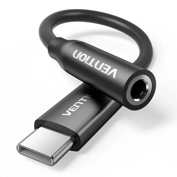 Adaptor audio Vention, USB-C (T) la Jack 3.5mm (M), 0.1m, PVC, negru, „BIIBA” (timbru verde 0.08 lei) -6922794792692