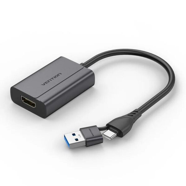 Adaptor video Vention, USB-C (T) sau USB-A(T) la HDMI (M), 0.15m, rezolutie 1080p la 60Hz, negru, „ACYHB” (timbru verde 0.08 lei) – 6922794776920