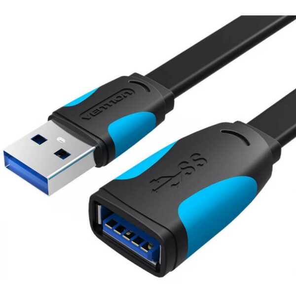 Cablu USB prelungitor Vention, 1.5m, USB 3.0 (T) la USB 3.0 (M), PVC, plat, negru, „VAS-A13-B150” (timbru verde 0.08 lei) -6922794719385