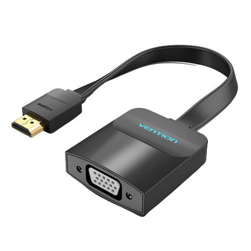 Adaptor video Vention, HDMI (T) la VGA (M), 0.15m, conectori auriti, rezolutie 1080p la 60Hz, negru, „74345” (timbru verde 0.08 lei) – 6922794743458