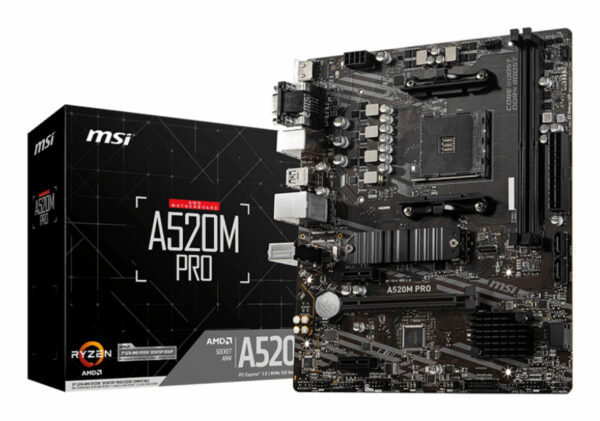 Placa de baza MSI A520M PRO, AMD A520, AM4, mATX „7D14-005R”