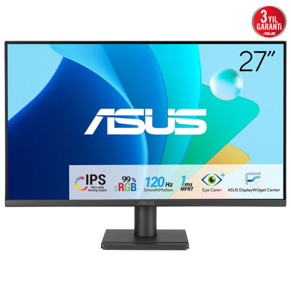 Monitor IPS LED Asus 27″ VA279HG, Full HD (1920 x 1080), VGA, HDMI, Boxe, 120 Hz, 1 ms (Negru) „90LM04J1-B02371” (timbru verde 7 lei)