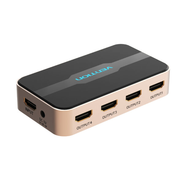 Splitter video Vention, HDMI (M) la 4 x HDMI (M), rezolutie 4K la 30Hz, alimentare retea, negru „ACCG0-EU” (timbru verde 0.08 lei) – 6922794759213