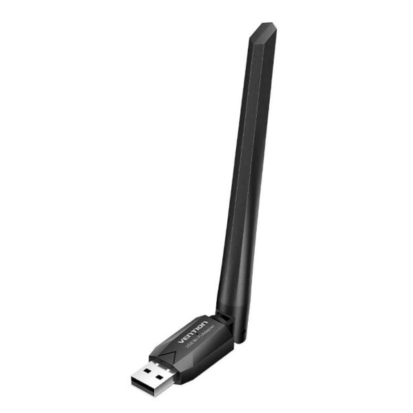 Adaptor retea Vention, extern, wireless, 2.4GHz, 5GHz, antena externa 6 dBi, IEEE 802.11a/b/g/n/ac, WIFI AC650, negru, „KDTB0” (timbru verde 0.08 lei) -6922794784475