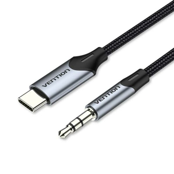 Cablu audio Vention, USB-C (T) la Jack 3.5mm (T), 1m, negru, „BGKHF” (timbru verde 0.08 lei) -6922794751132