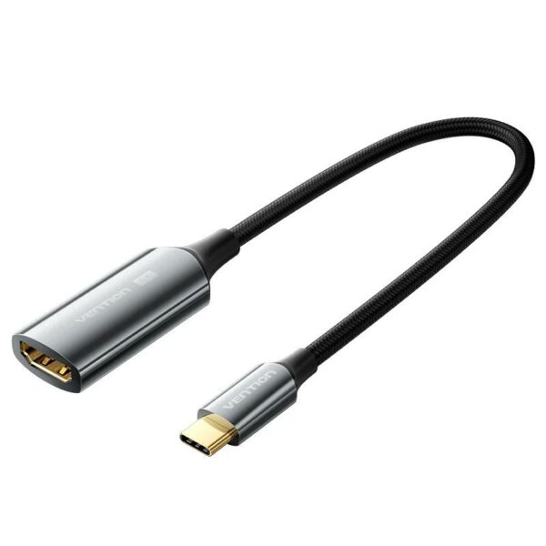 Adaptor video Vention, USB-C (T) la HDMI (M), 0.25m, rezolutie 4K la 60Hz, conectori auriti, gri, „CREBC” (timbru verde 0.08 lei) – 6922794776968