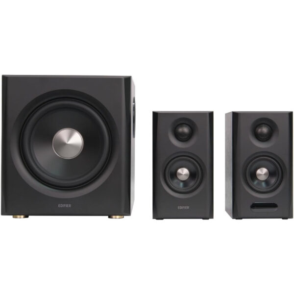BOXE EDIFIER 2.1, RMS: 150W (2 x 25W, 2 x 15W, 1 x 70W), bluetooth v6.0, telecomanda wireless, volum, bass, treble, Coax/Optical/LineIn/USB-C/HDMI eARC, brown, „S355DB-BR” (timbru verde 11.00 lei)x