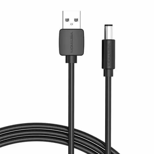 Cablu alimentare Vention, USB 2.0 (T) la DC 5.5mm (T), 0.5m, 5V, 3A, PVC, negru, „CEYBD” (timbru verde 0.08 lei) -6922794757660
