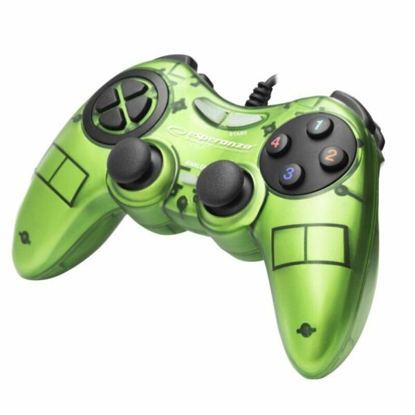 Gamepad Esperanza Fighter EGG105B cu vibratii Usb PC Verde „EGG105G” (timbru verde 0.8 lei)
