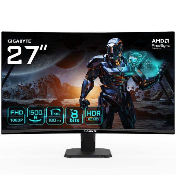 GIGABYTE GS27FC 27″ FHD Curved Gaming „GS27FC EK” (timbru verde 7 lei)