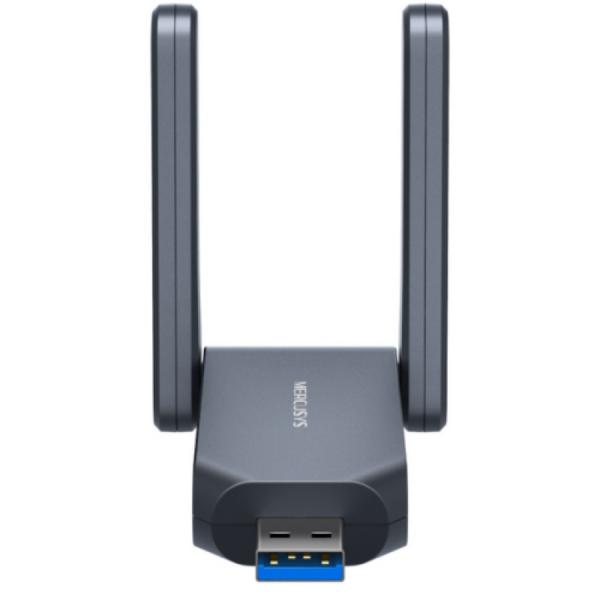 ADAPTOR RETEA MERCUSYS, BE6500 extern wireless Tri-Band, USB 3.0, 6500 Mbps, antena externa x 2, „MA37BEH” (timbru verde 0.18 lei)