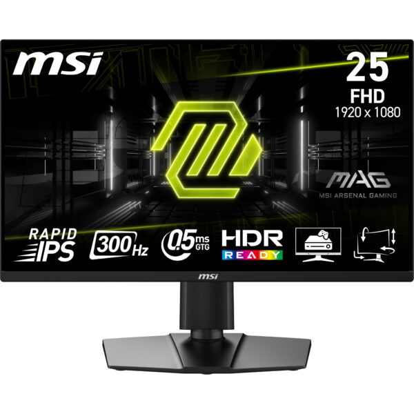 MSI MAG 255PXF 24.5inch Rapid IPS FHD 250cd/m2 300Hz 0.5ms 2xHDMI2.0 DP Pivot „MAG 255PXF” (timbru verde 7 lei)