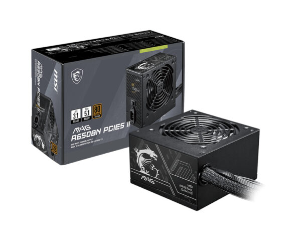 MSI MAG A650BN PCIE5 II 650W BRONZE PSU „MAG A650BN PCIE5 II” (timbru verde 2 lei)