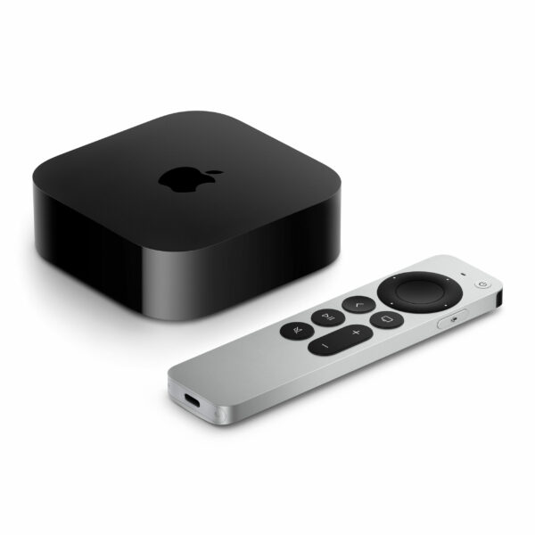 Apple TV 4K (2022), 128GB Flash, Bluetooth, Wi-Fi, LAN, Generatia 3 (Negru/Argintiu) „MN893CS/A” (timbru verde 0.18 lei)