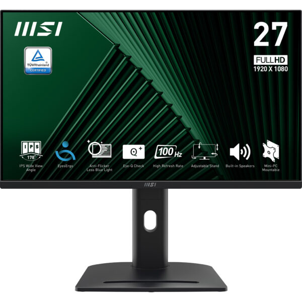 MSI PRO MP275PG 27inch IPS FHD 100Hz 300cd/m2 1ms HDMI DP D-SUB Speakers Pivot „PRO MP275PG” (timbru verde 7 lei)