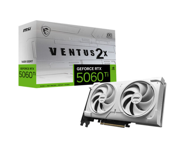 MSI GeForce RTX 5060 Ti 16GB VENTUS 2X OC WHITE PLUS „RTX 5060 TI 16G VENTUS 2X OC WHITE PLUS”