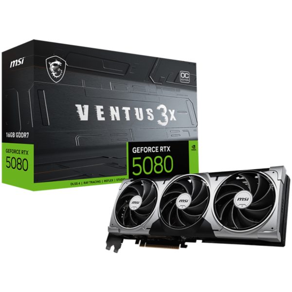 Placi Video MSI RTX 5080 16G VENTUS 3X OC „RTX 5080 16G VENTUS 3X OC”