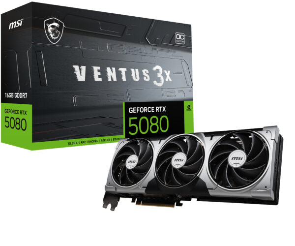 Placi Video MSI RTX 5080 16G VENTUS 3X OC „RTX 5080 16G VENTUS 3X OC”