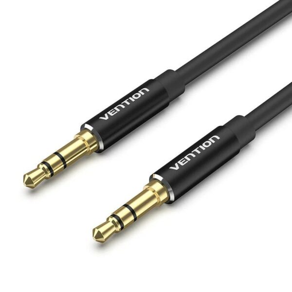 Cablu audio Vention, Jack 3.5mm (T) la Jack 3.5mm (T), 1m, conectori auriti, negru, „BAKBF” (timbru verde 0.08 lei)