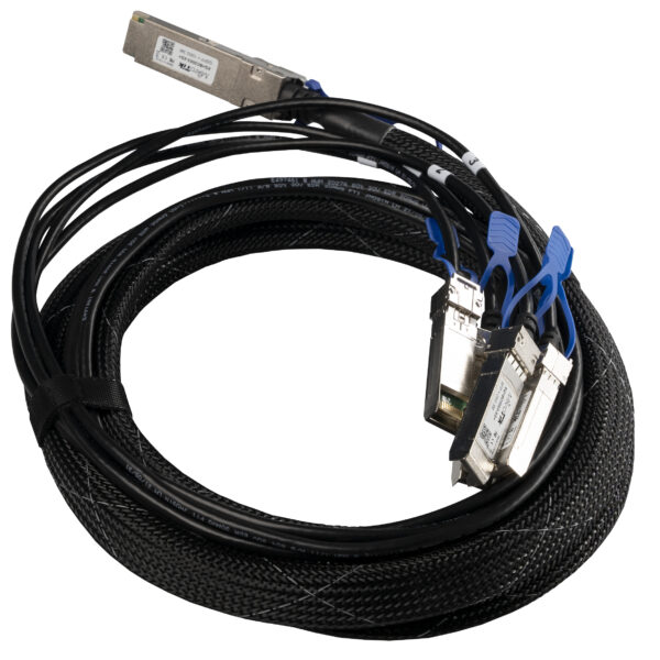 MikroTik „XQ+BC0003-XS+”, QSFP28 40G to 4x SFP28 10G break-out cable, 3 metri