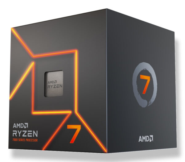 AMD CPU Desktop Ryzen 7 8C/16T 7700 (5.3GHz Max, 40MB,65W,AM5) box, with Radeon Graphics and Wraith Stealth Cooler „100-100000592SBX”