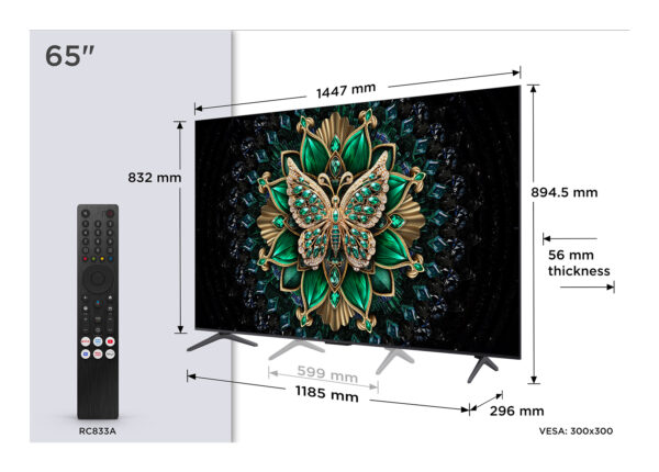 Smart TV QD-MiniLED 65C6K Seria C6K 164cm 4K UHD HDR „65C6K” (timbru verde 15 lei)