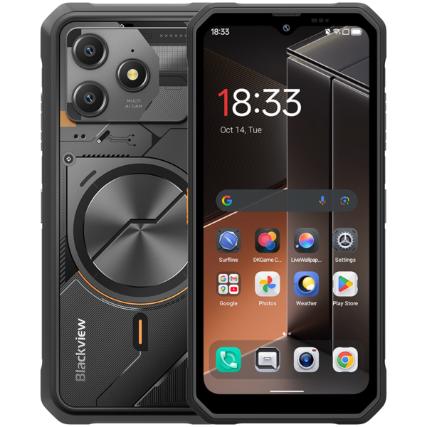 Blackview FORT100 LTE 6.56-inch HD+ 1612×720 90Hz 8+128GB MT Helio G81 Octa-Core 2.0GHz 13MP Front 16MP Rear NFC MIL-STD-810H 5000mAh Fingerprint Android 16 Cosmic Black „BVFORT100_B_EU” (timbru verde 0.45 lei)