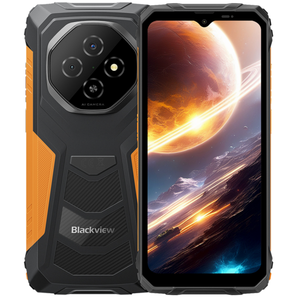 Blackview FORT1 LTE 6.56-inch HD+ 1612×720 90Hz 6+256GB Unisoc T615 Octa-Core 1.8GHz 8MP Front 16+2MP Rear NFC MIL-STD-810H 10000mAh Fingerprint Android 15 Orange „BVFORT1_O6_EU” (timbru verde 0.45 lei)