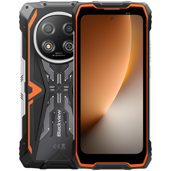 Blackview ROCK 2 5G 6.67-inch HD+ 1640×720 120Hz 12+256GB Unosoc T8100 Octa-Core 2.2GHz 13MP Front 16MP Rear NFC FG MIL-STD-810H 15000mAh Fingerprint Android 16 Orange „BVROCK2_O12_EU” (timbru verde 0.45 lei)