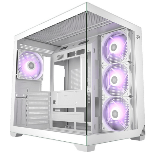 CARCASA PCCooler „C3 T700 ARGB”, middle tower, gaming, fara sursa, suporta 10xfan, 4xfan inclus, USB Type-C x 1, USB 3.0 x 1, USB 2.0 x 1, audio+mic, 7 sloturi expansiune, alb, „C3 T700 ARGB WH” (timbru verde 0.32lei)